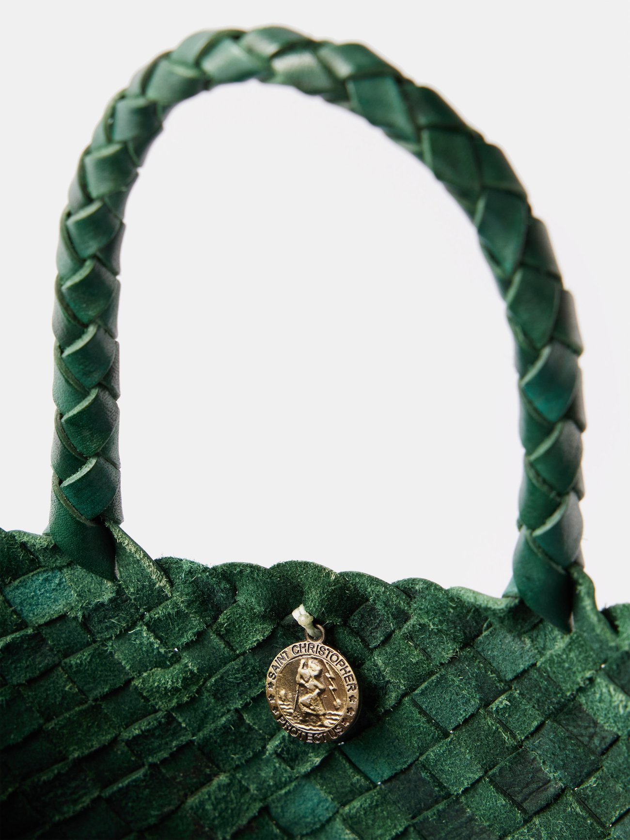 Dragon Diffusion - Santa Croce Small Red Woven Leather Bag