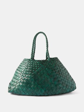 Dragon Diffusion Santa Croce large woven-leather basket bag