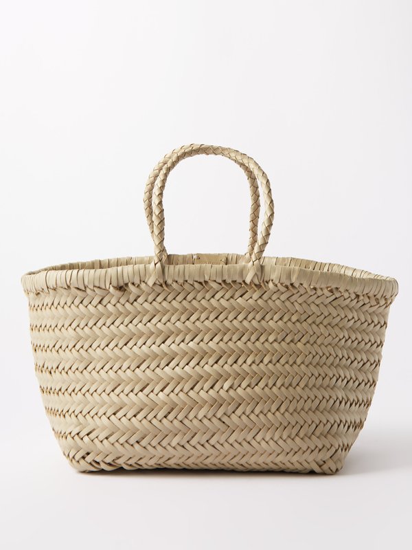 Beige Triple Jump small woven-leather basket bag | Dragon Diffusion ...