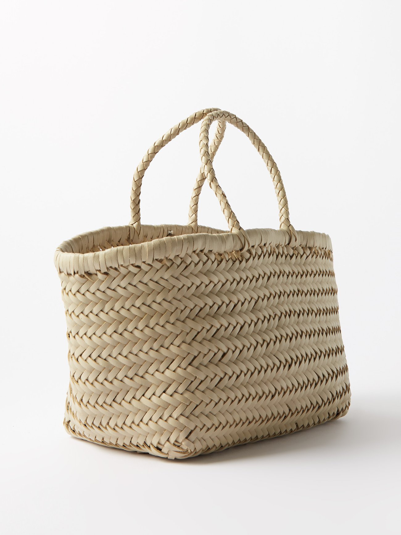 Beige Triple Jump small woven-leather basket bag | Dragon 