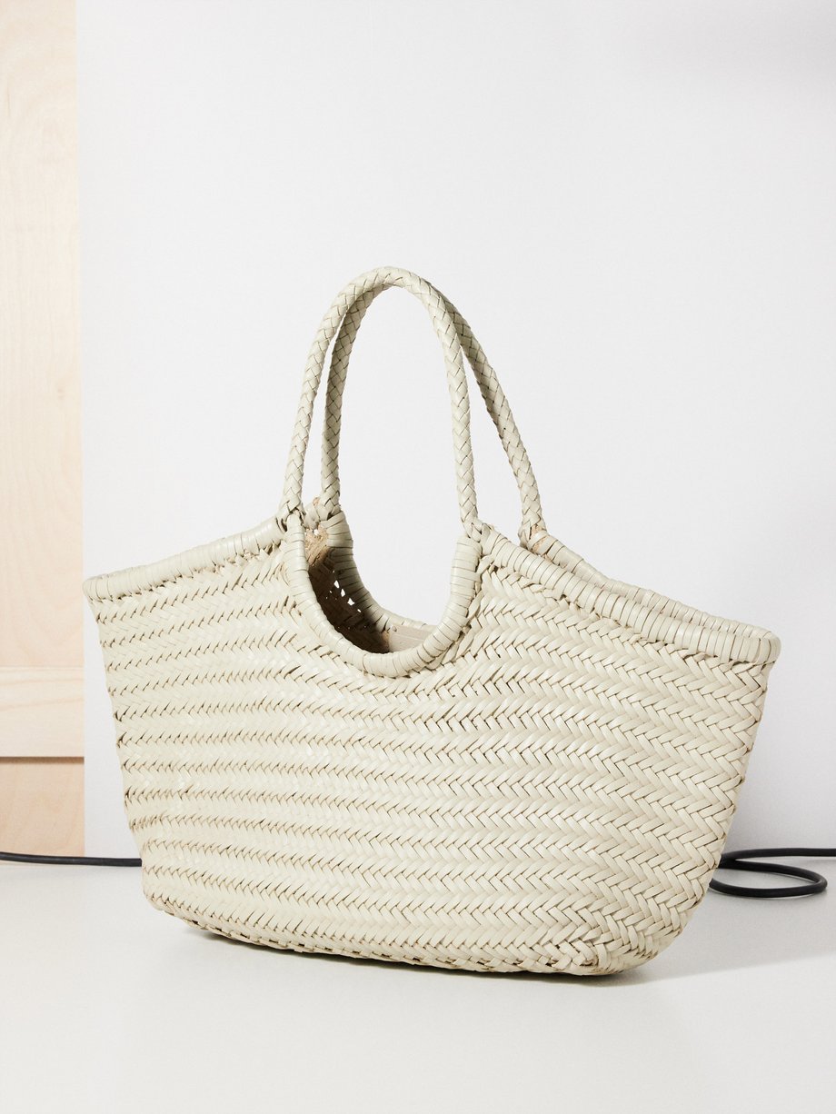 Beige Nantucket large woven-leather basket bag | Dragon Diffusion