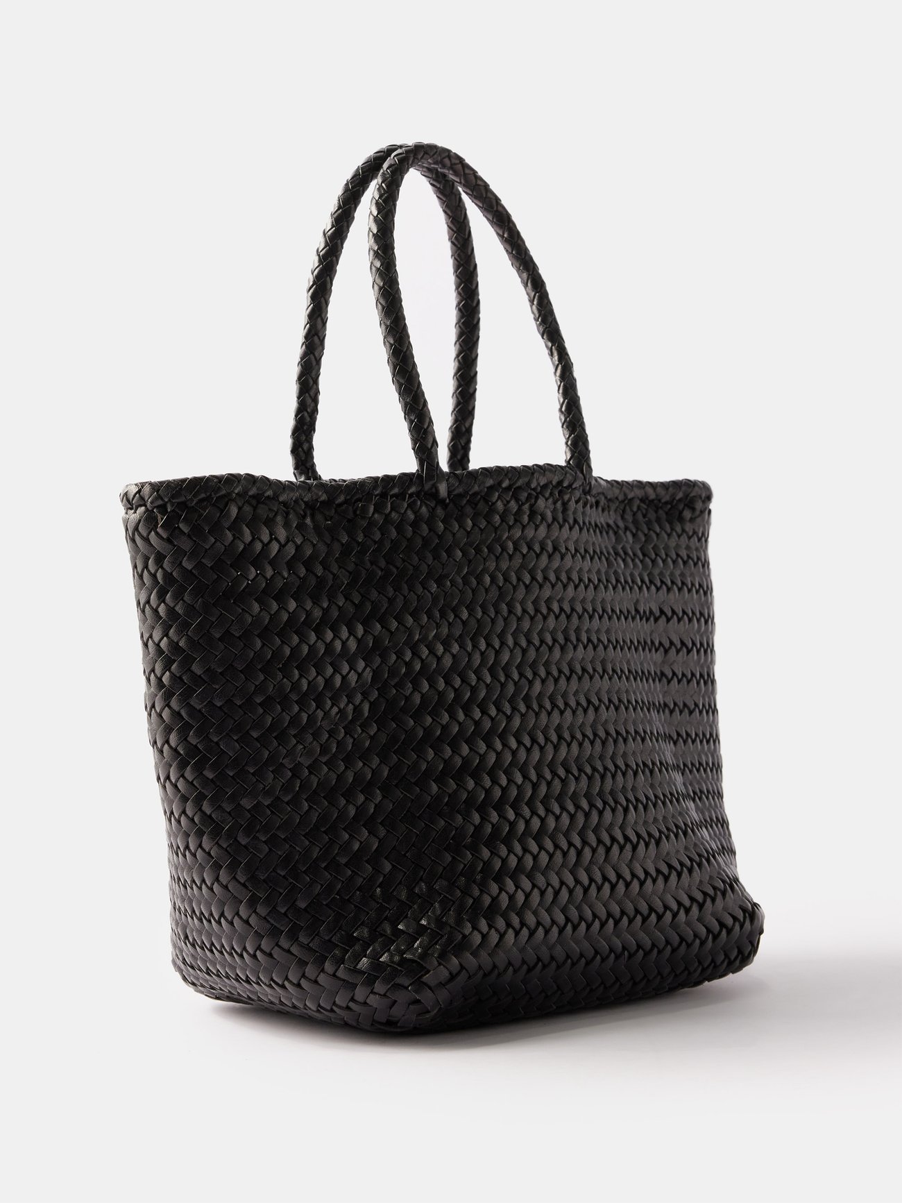 Black Grace small woven-leather basket bag, Dragon Diffusion