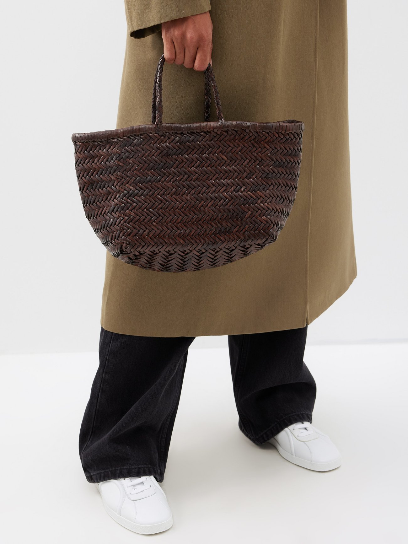 Triple Jump small woven-leather basket bag