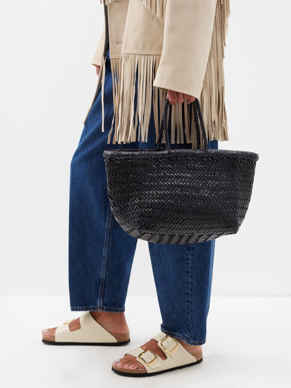 Black Triple Jump small woven-leather basket bag | Dragon Diffusion ...