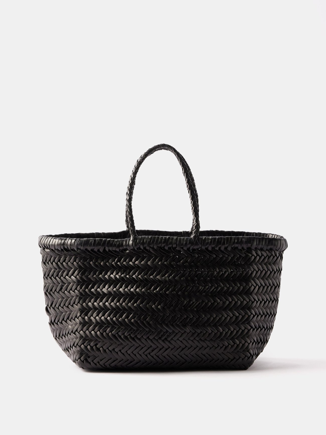 Black Triple Jump small woven-leather basket bag | Dragon 