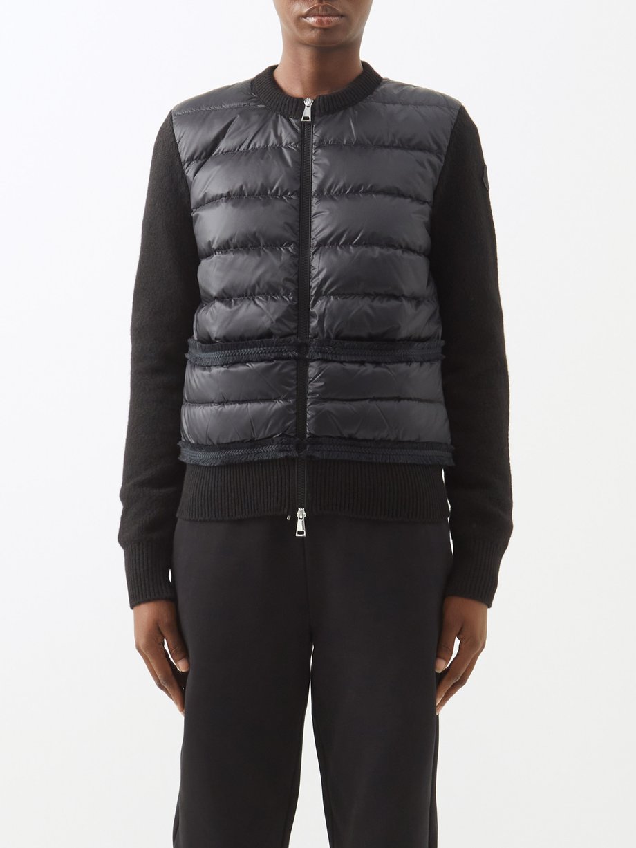 Black Quilted wool and down jacket | Moncler | MATCHESFASHION US