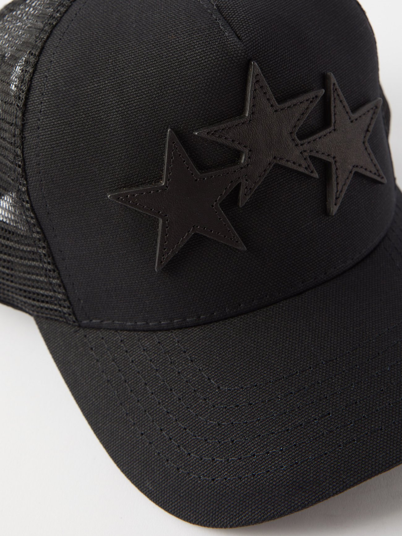 Amiri Amiri Three Star-logo cotton-canvas trucker cap Black