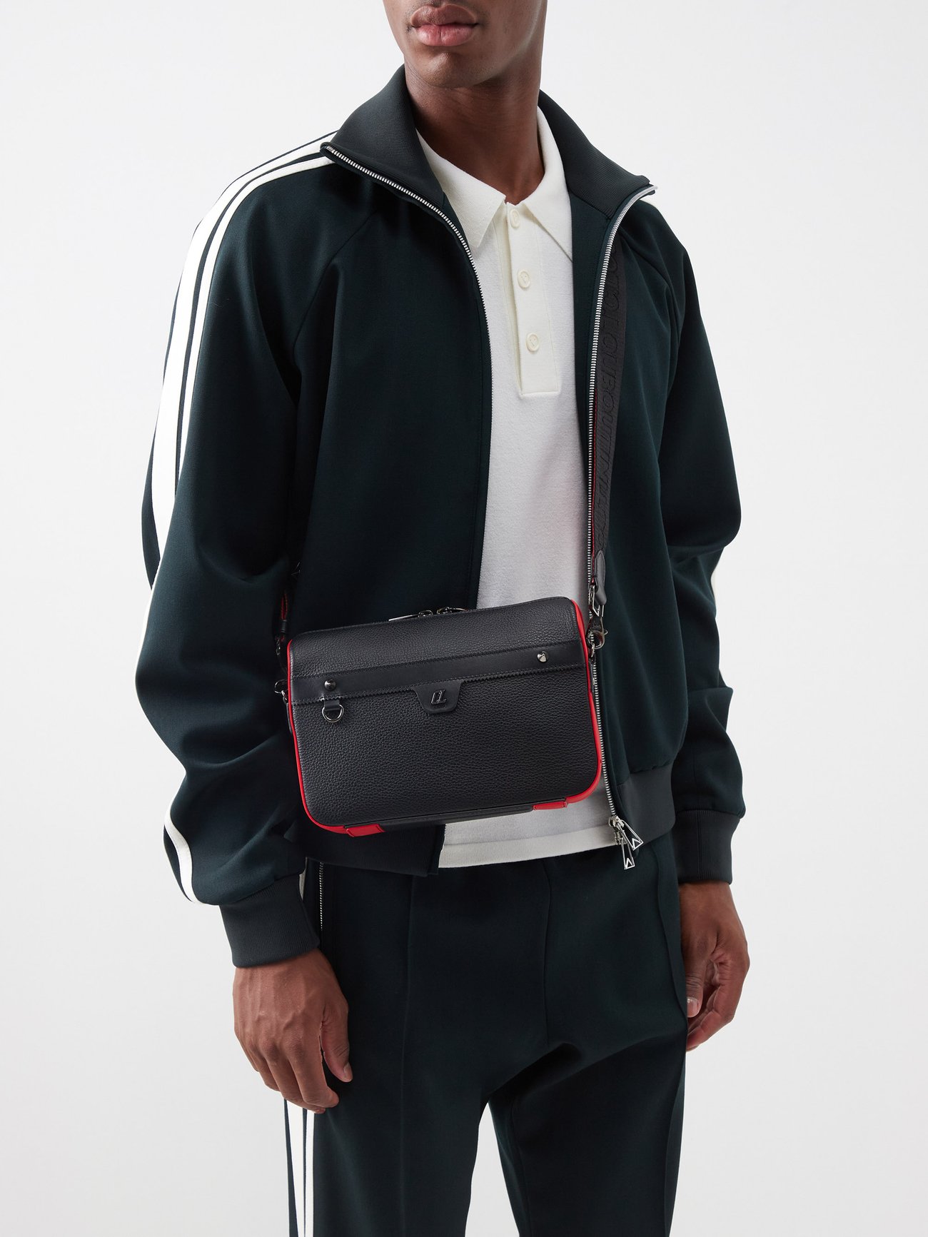 Christian Louboutin Ruisbuddy Cl Varsity Messenger Bag in Black for Men