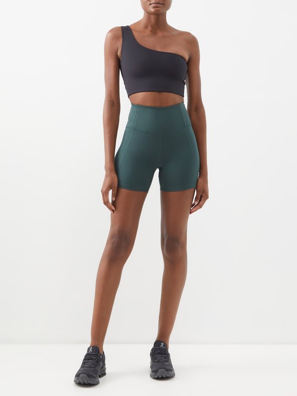 Girlfriend Collective Bianca one-shoulder low-impact sports bra