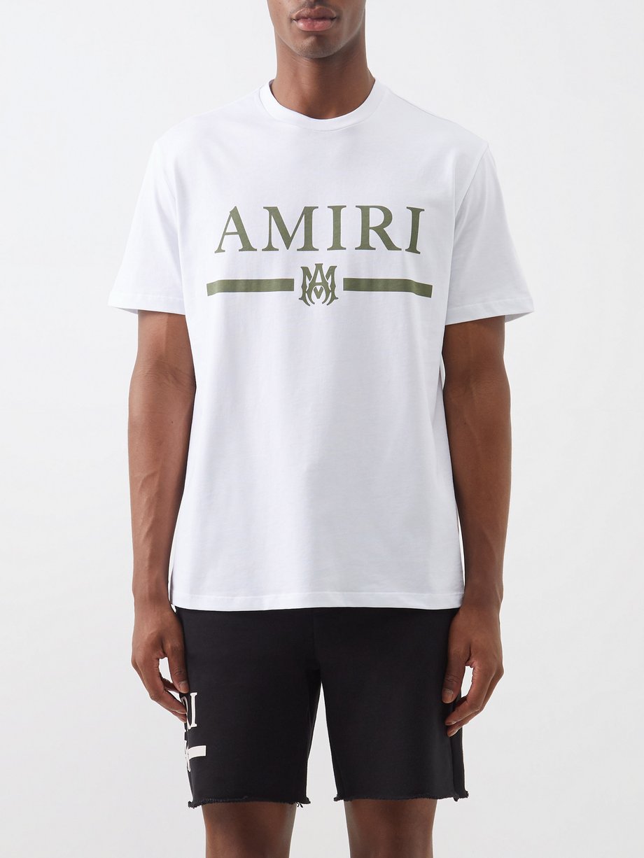 Amiri アミリ ロゴ コットンTシャツ ホワイト｜MATCHESFASHION（マッチズファッション)
