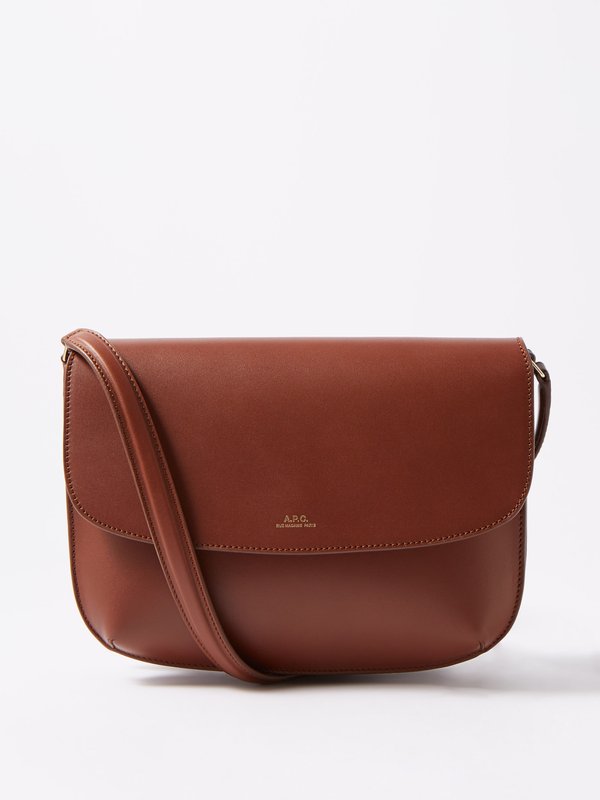 Tan Sarah smooth-leather shoulder bag | A.P.C. | MATCHES UK