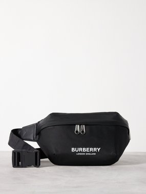 Burberry Sac ceinture en toile à imprimé logo