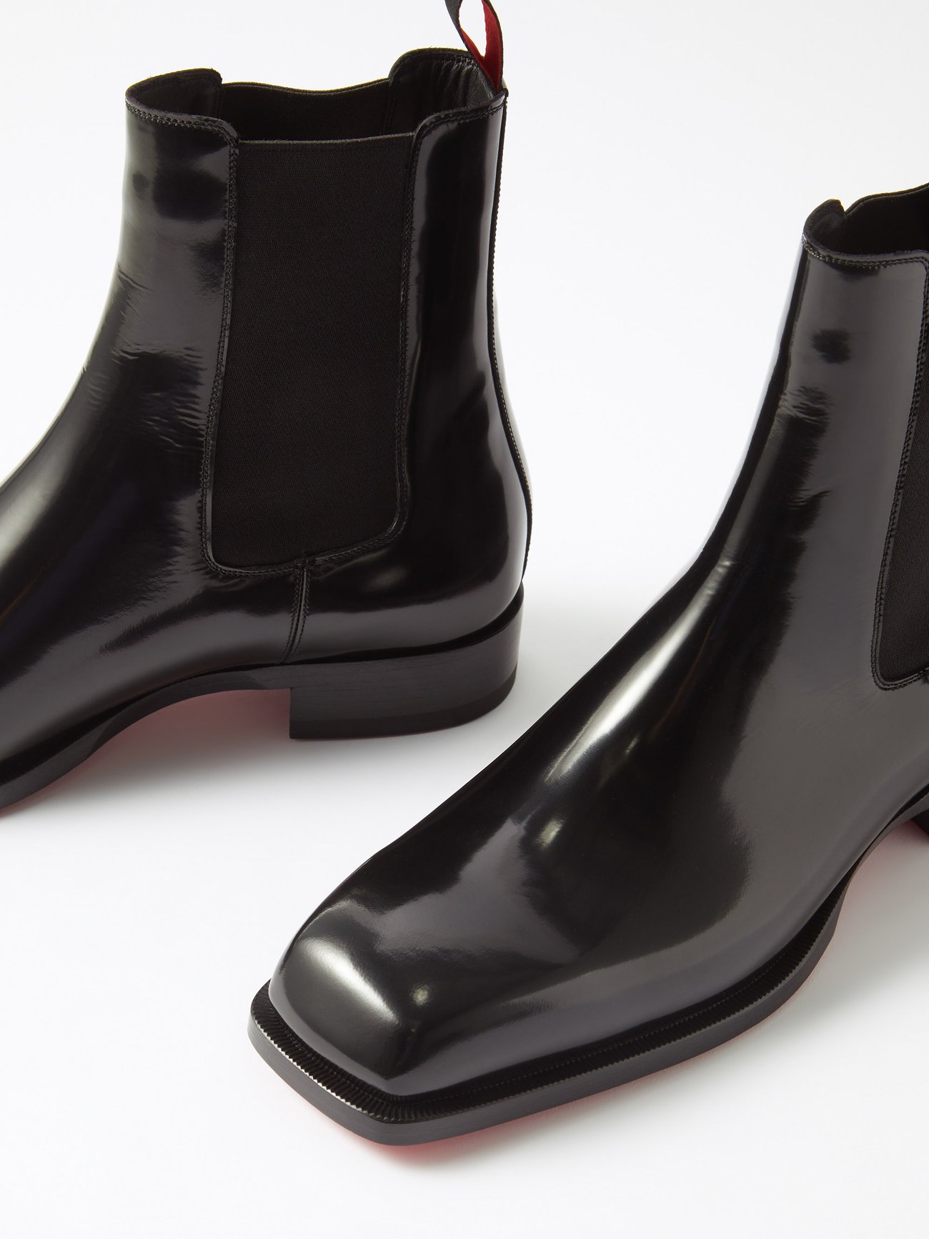 Christian Louboutin Amiraldo Patent-leather Chelsea Boots In Black