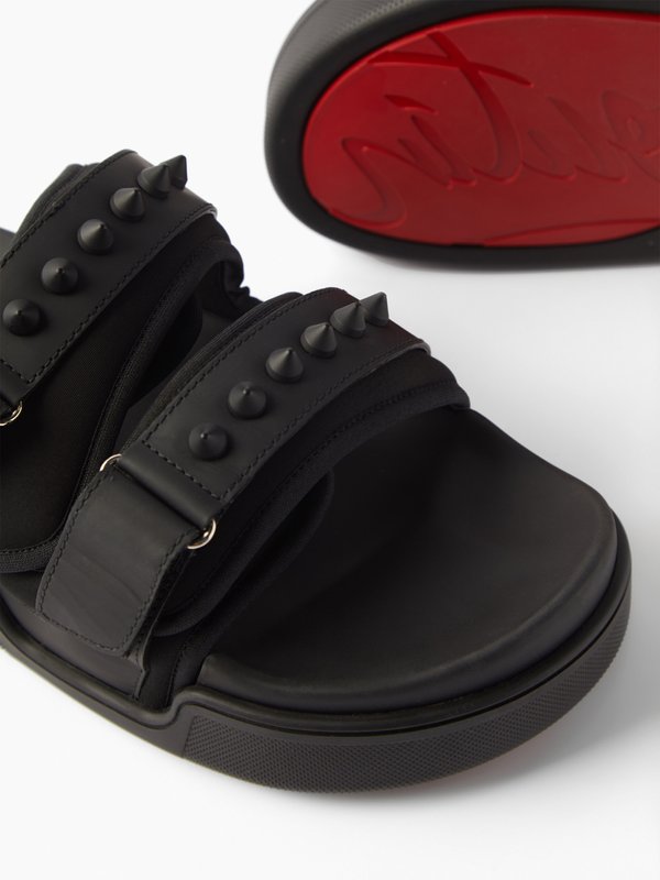 Christian Louboutin Daddy studded leather and neoprene slides