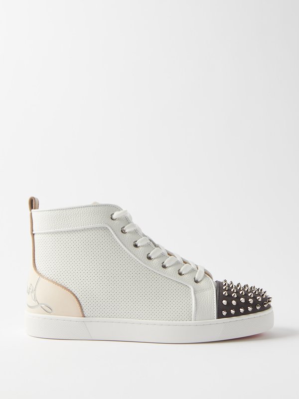 Christian Louboutin Fun Louis spike-embellished leather trainers