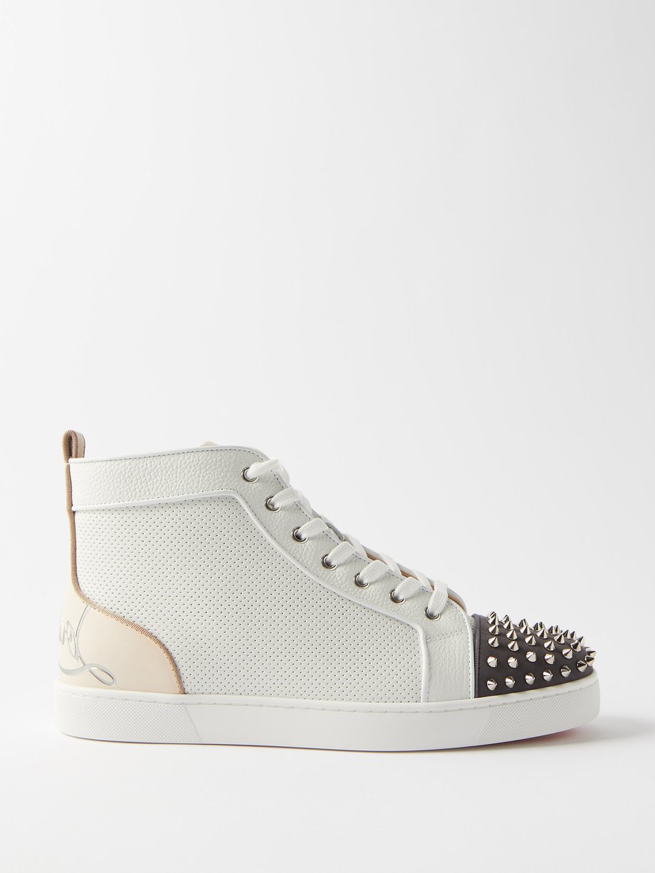Christian Louboutin Men's Fun Louis Spike-embellished Leather Trainers