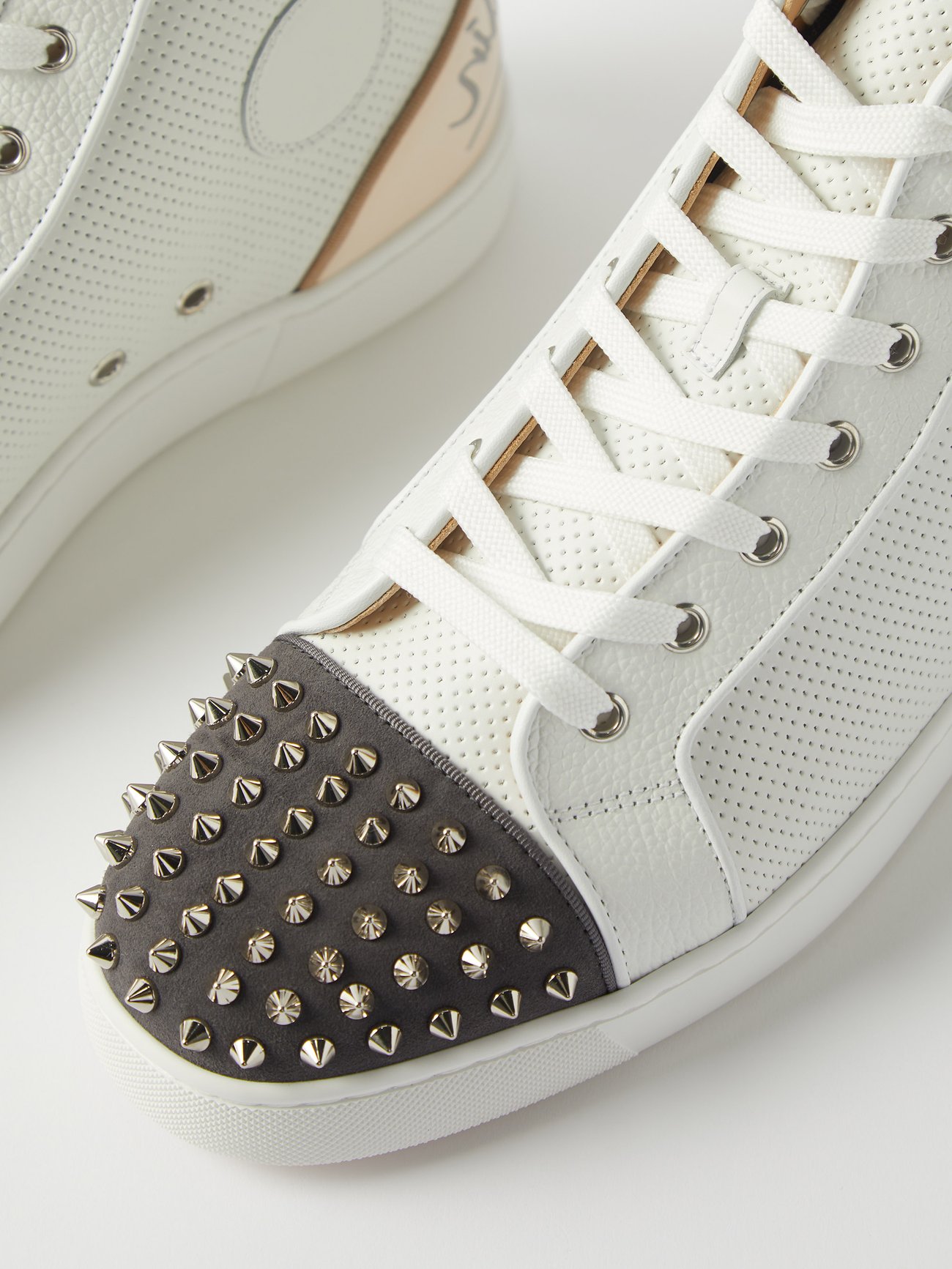 Christian Louboutin Men's Fun Louis Spike-embellished Leather Trainers