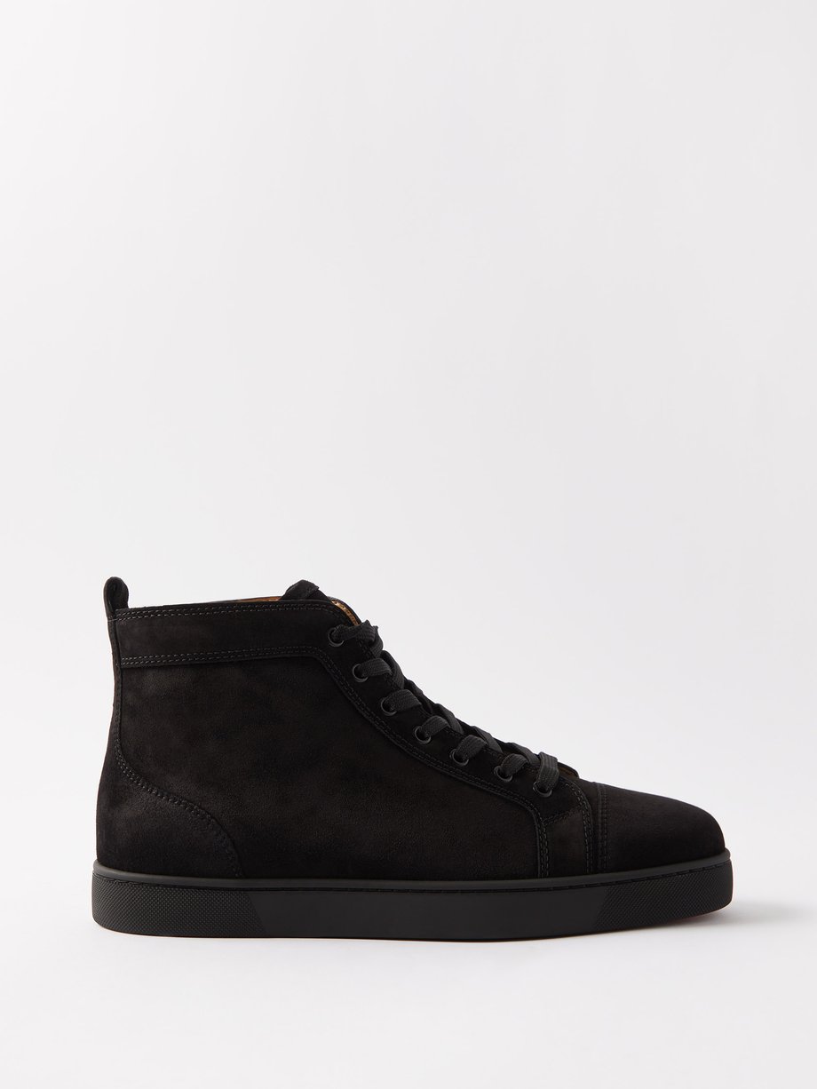 Black Louis suede high-top trainers | Christian Louboutin | MATCHES UK