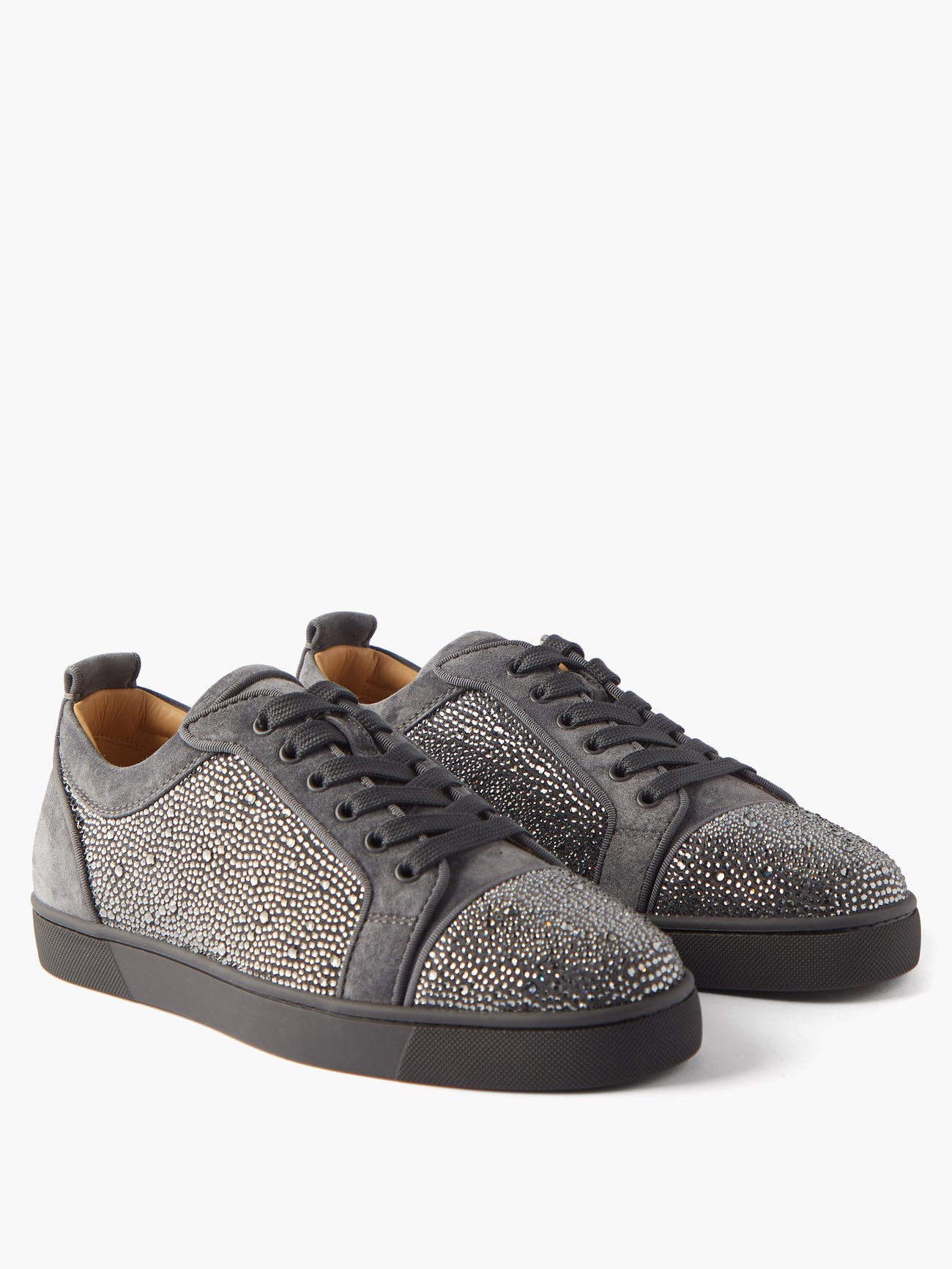 Louis Junior crystal-embellished suede trainers