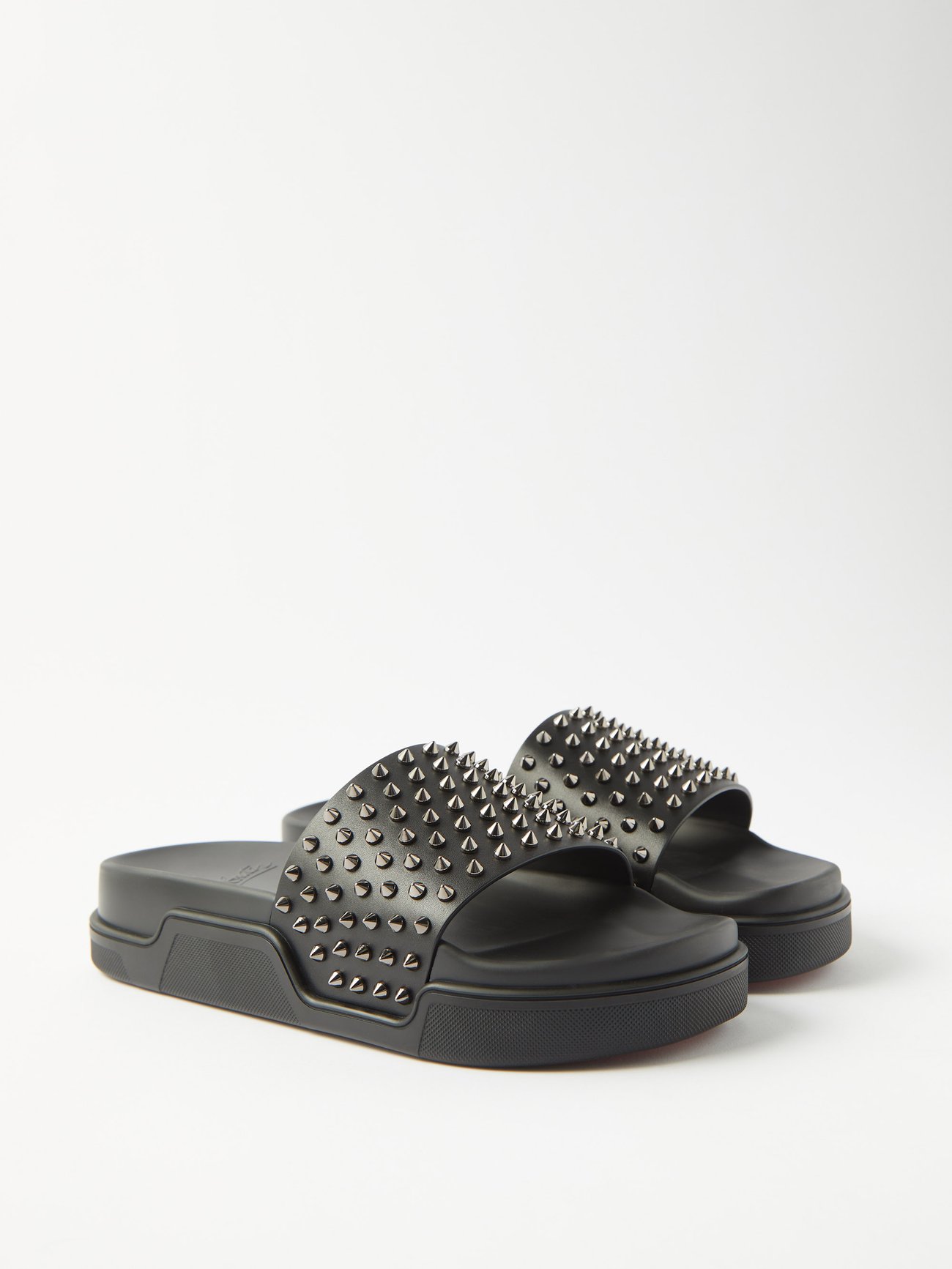 Pool Fun studded leather slides