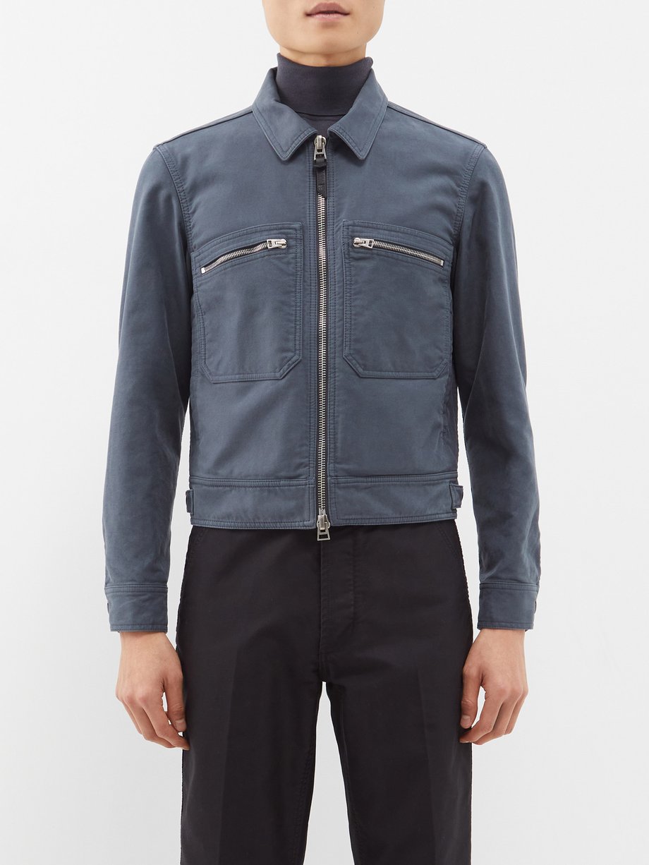 Blue Patch-pocket cotton-twill jacket | Tom Ford | MATCHESFASHION US