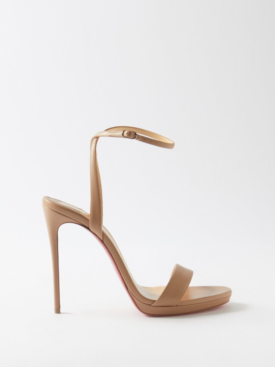 Beige Loubi Queen 120 leather sandals | Christian Louboutin | MATCHES UK
