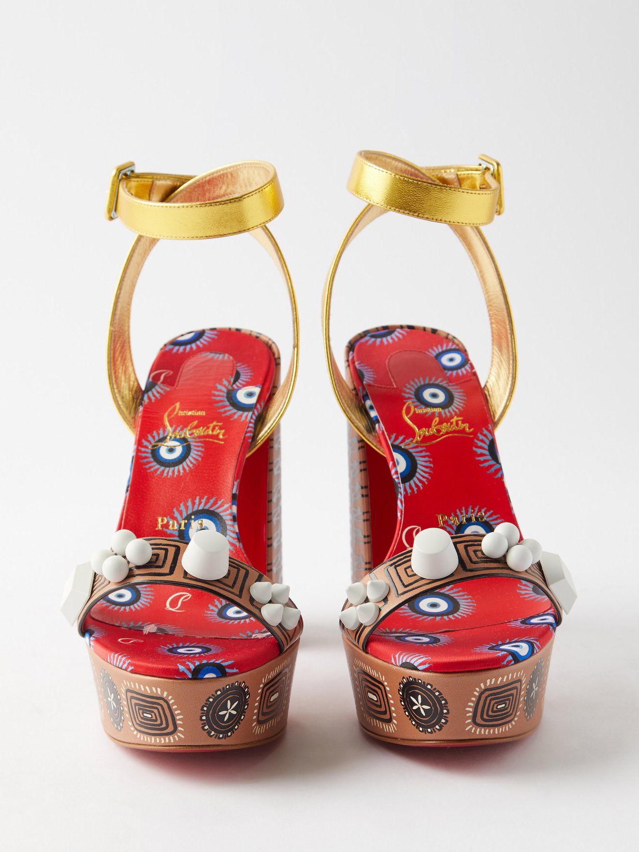 + Konstantin Kakanias Movida Athina 130 embellished printed leather  platform sandals