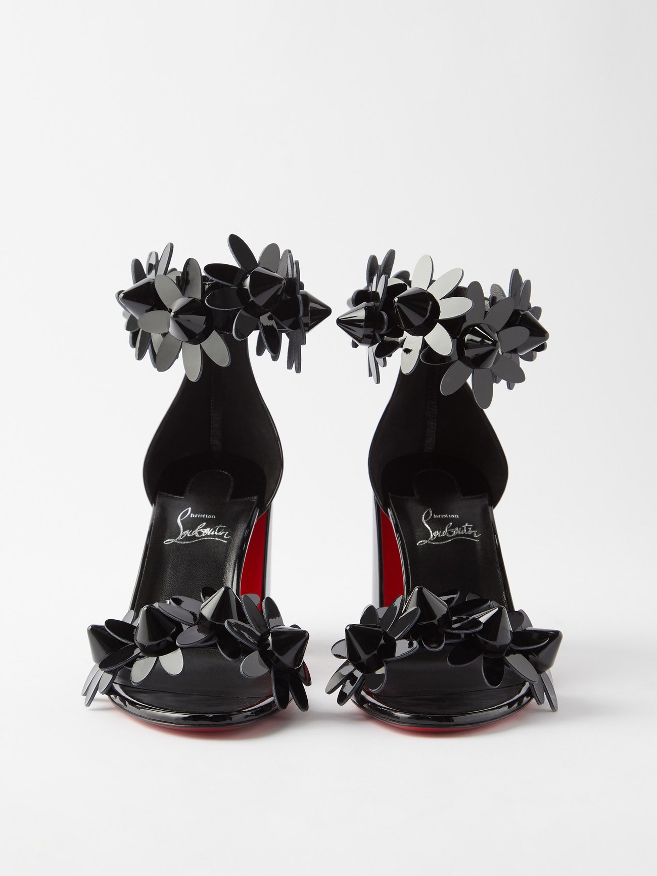 Christian Louboutin DAISYNA Spikes Daisy Flower Flat Mule Sandals