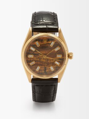 Jacquie Aiche Vintage Rolex Oyster 34mm diamond & gold watch