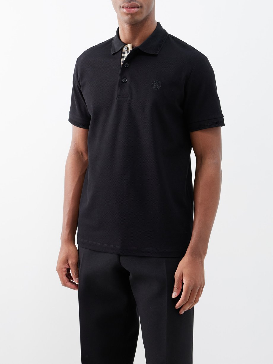 Black Eddie TB-logo cotton-piqué polo shirt | Burberry | MATCHES UK