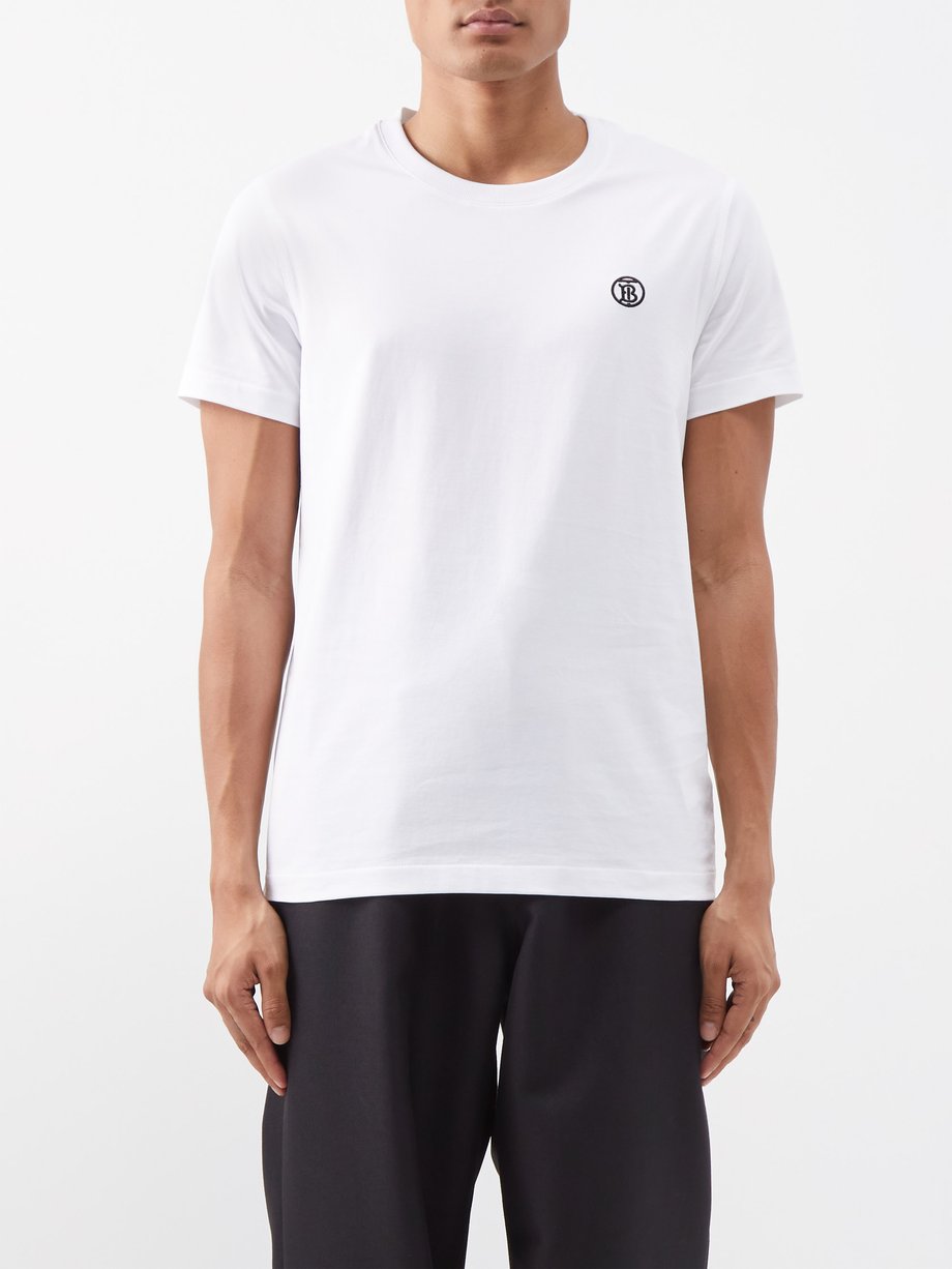 White TB-logo cotton-jersey T-shirt | Burberry | MATCHES UK