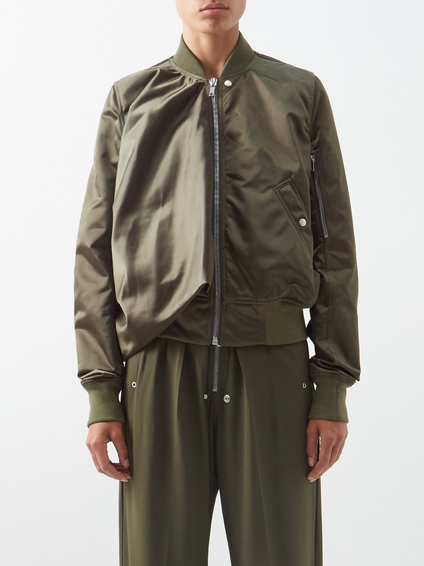 Banzai I særdeleshed Implement Green Seb recycled-satin bomber jacket | Rick Owens | MATCHESFASHION US
