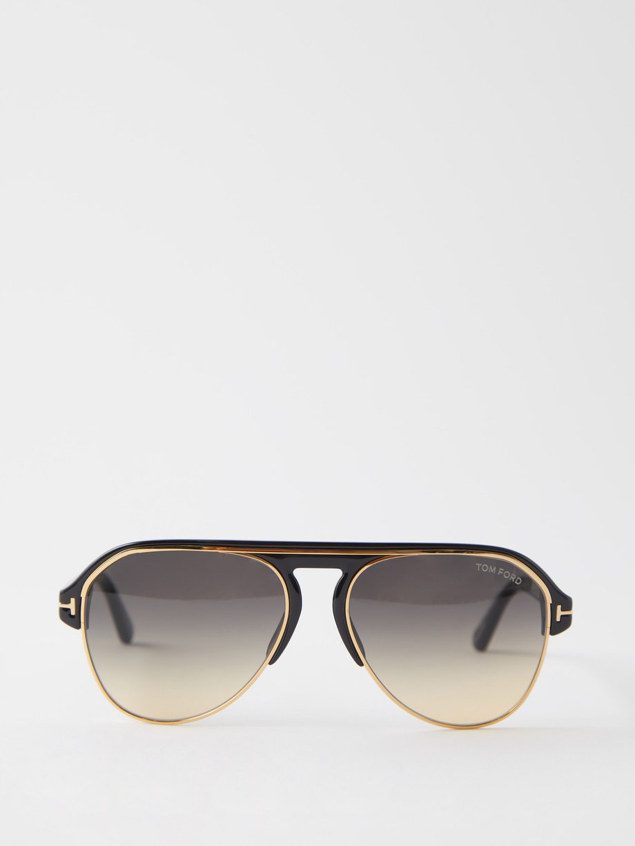 Black Marshall half-frame aviator sunglasses | Tom Ford | MATCHESFASHION UK