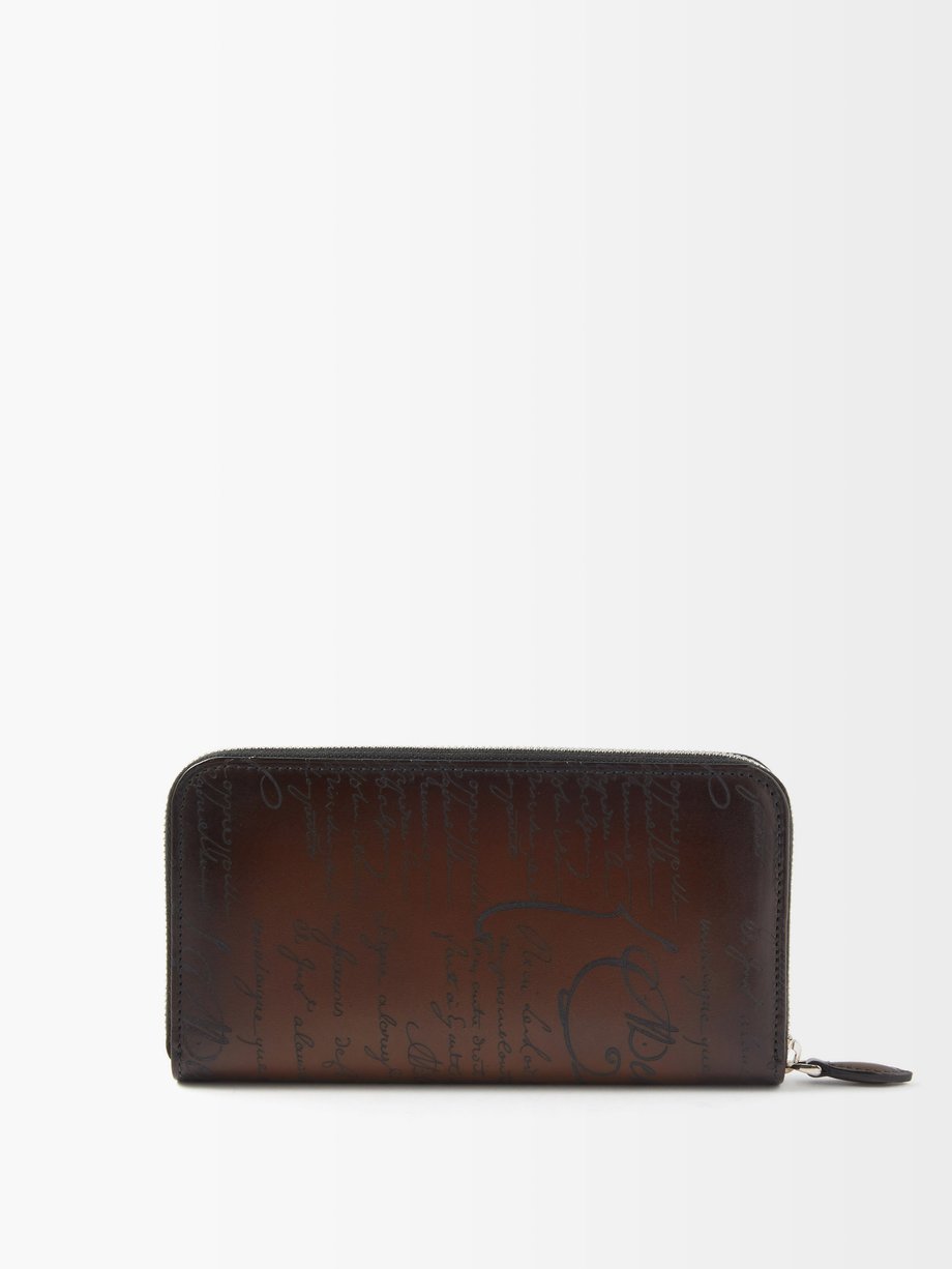 Brown Scritto patinated-leather wallet | Berluti | MATCHESFASHION US