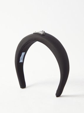 Prada Re-Nylon triangle-logo shearling headband