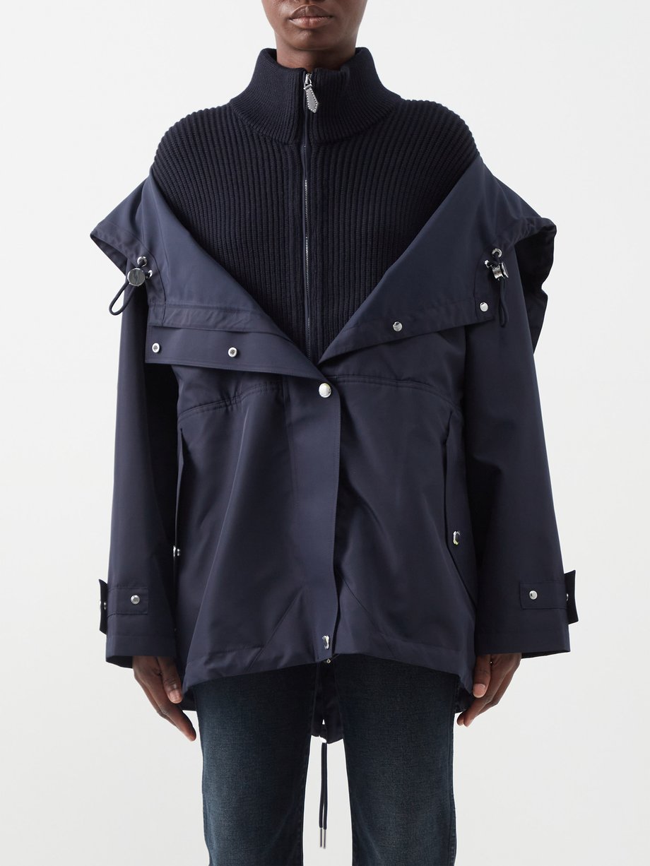 Navy Layered hooded shell jacket | Burberry | MATCHESFASHION AU