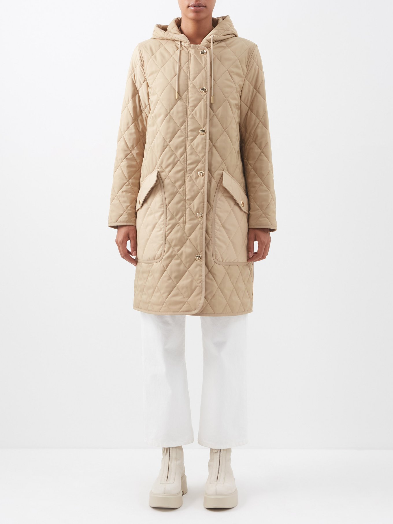 Beige Roxby quilted nylon-canvas coat | Burberry | MATCHESFASHION AU