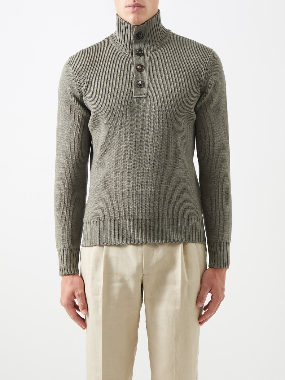 Green High-neck wool-blend sweater | Tom Ford | MATCHESFASHION US