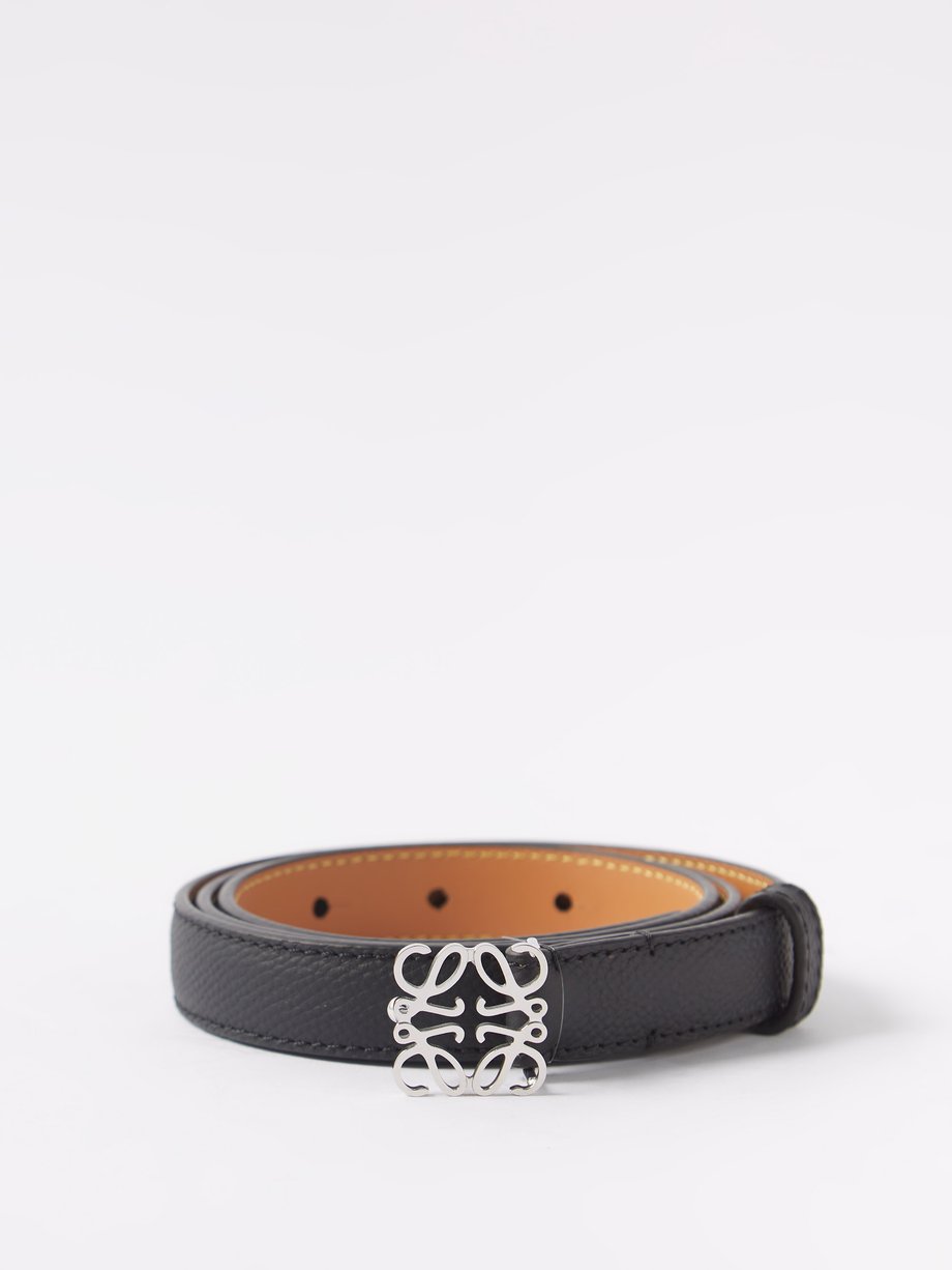 Black Anagram-logo grained-leather belt | LOEWE | MATCHES UK
