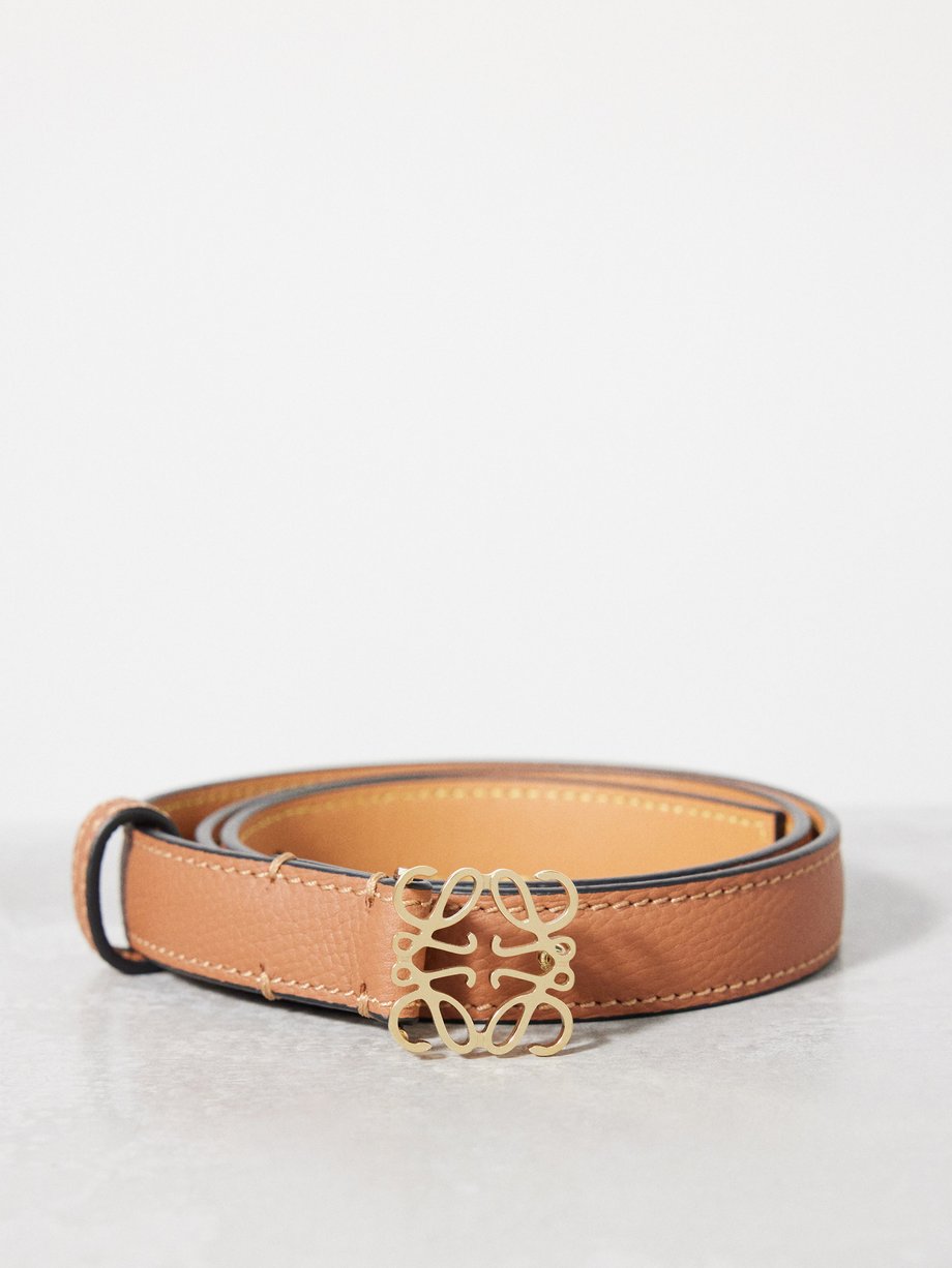 Tan Anagram-buckle leather belt | LOEWE | MATCHES UK