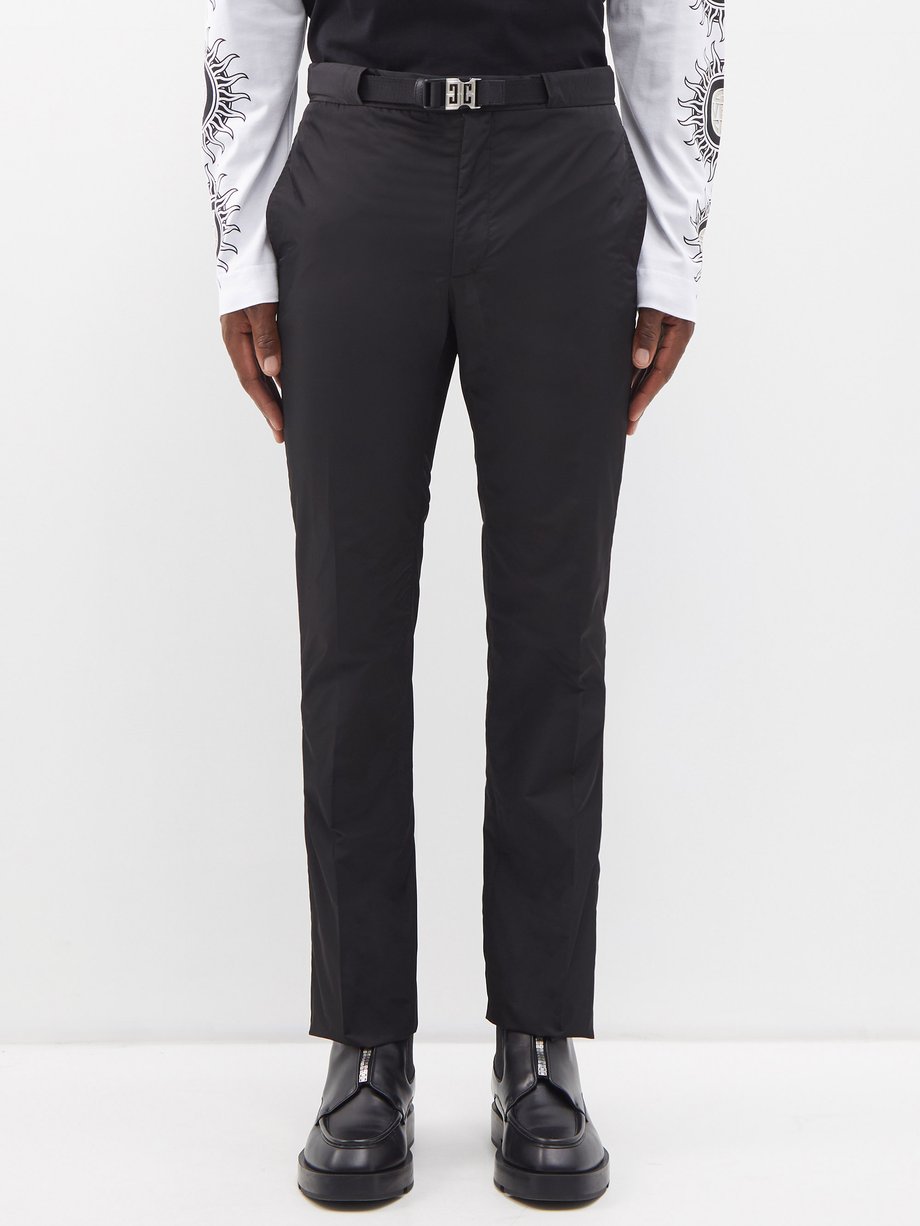 Black 4G-buckle technical tailored trousers | Givenchy | MATCHES UK