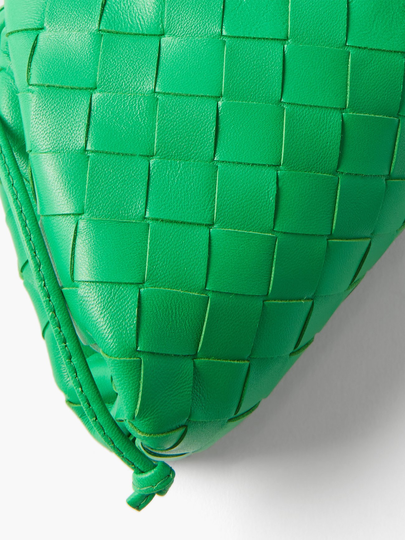 Bottega Veneta Mini Pouch Seagrass Green Leather Clutch Bag with Shoulder  Strap at 1stDibs