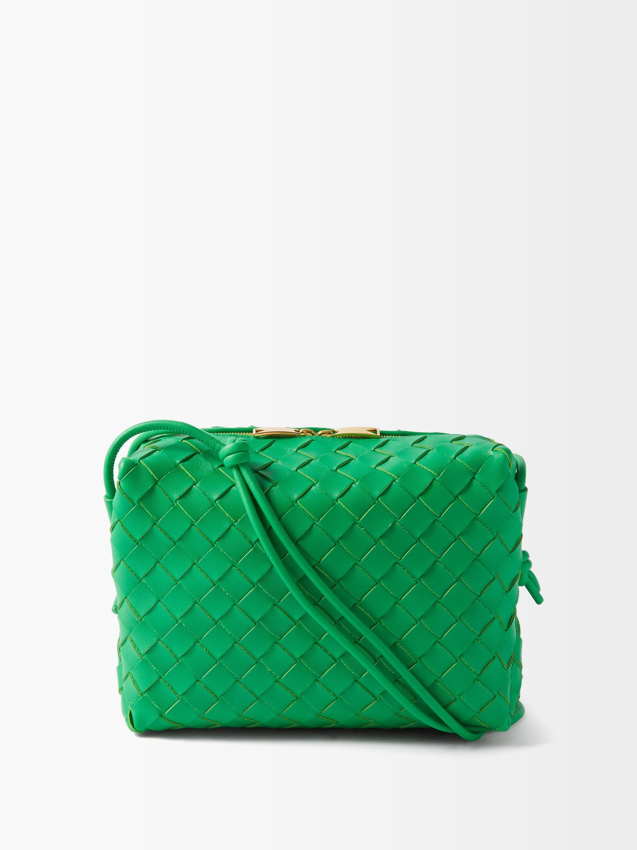 Bottega Veneta Women's Loop Leather Camera Bag - Green - Shoulder Bags