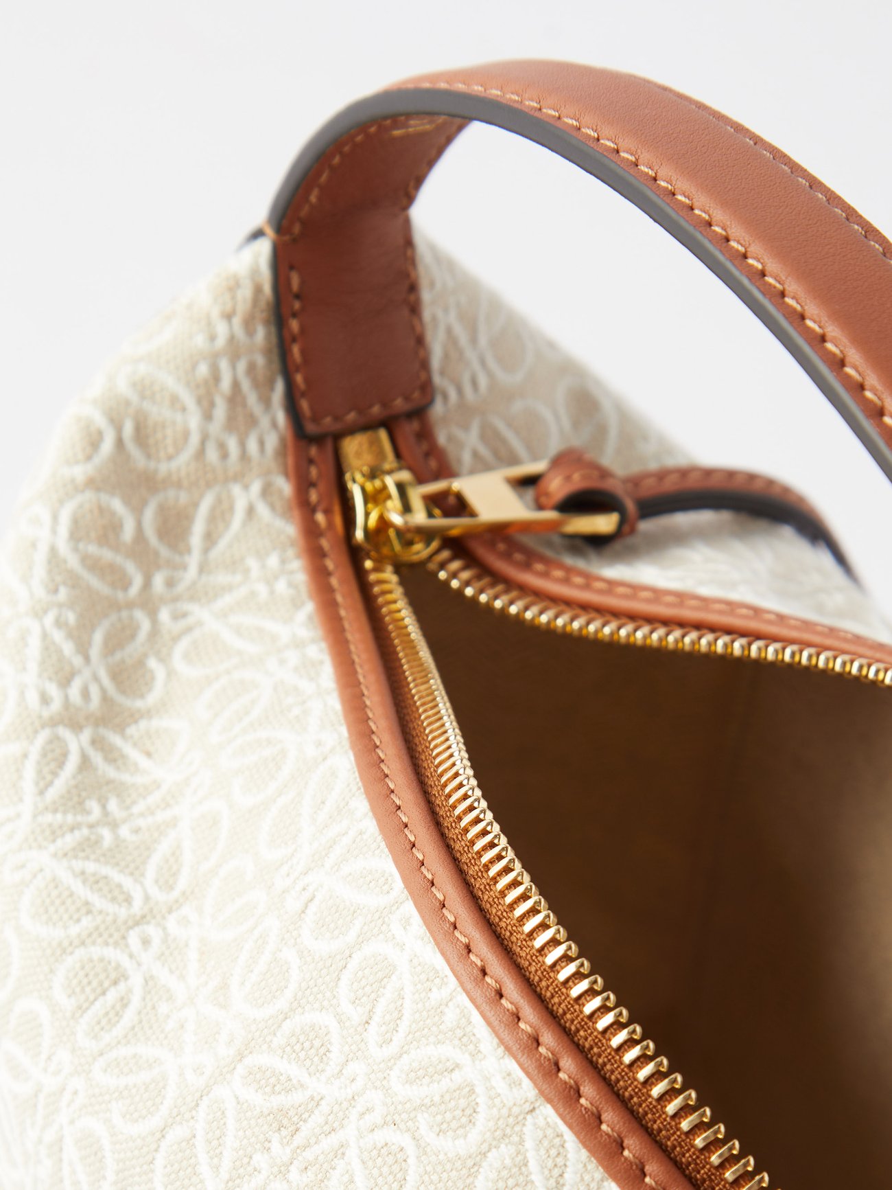 Loewe - Cubi Anagram Jacquard and Leather Shoulder Bag - Womens - Cream