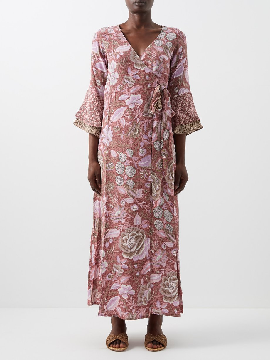 Pink Bali floral-print crepe maxi dress | D'Ascoli | MATCHESFASHION UK