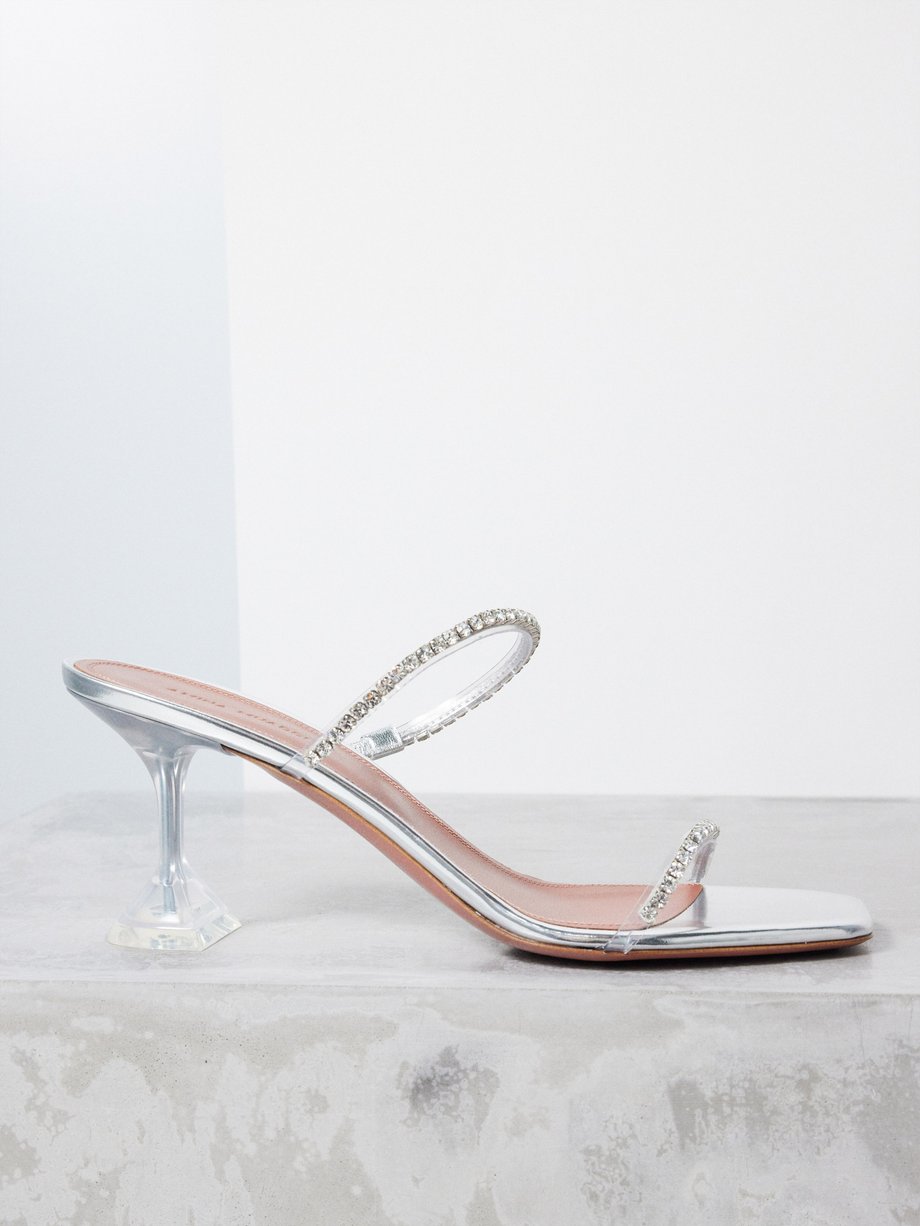 Amina Muaddi Gilda 70 crystal-embellished PVC sandals