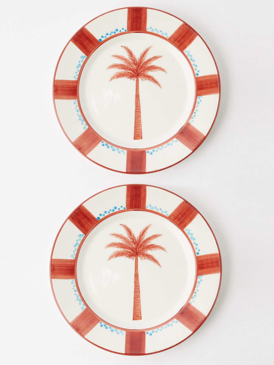Johanna Ortiz Set of two Naturalista hand-painted ceramic plates