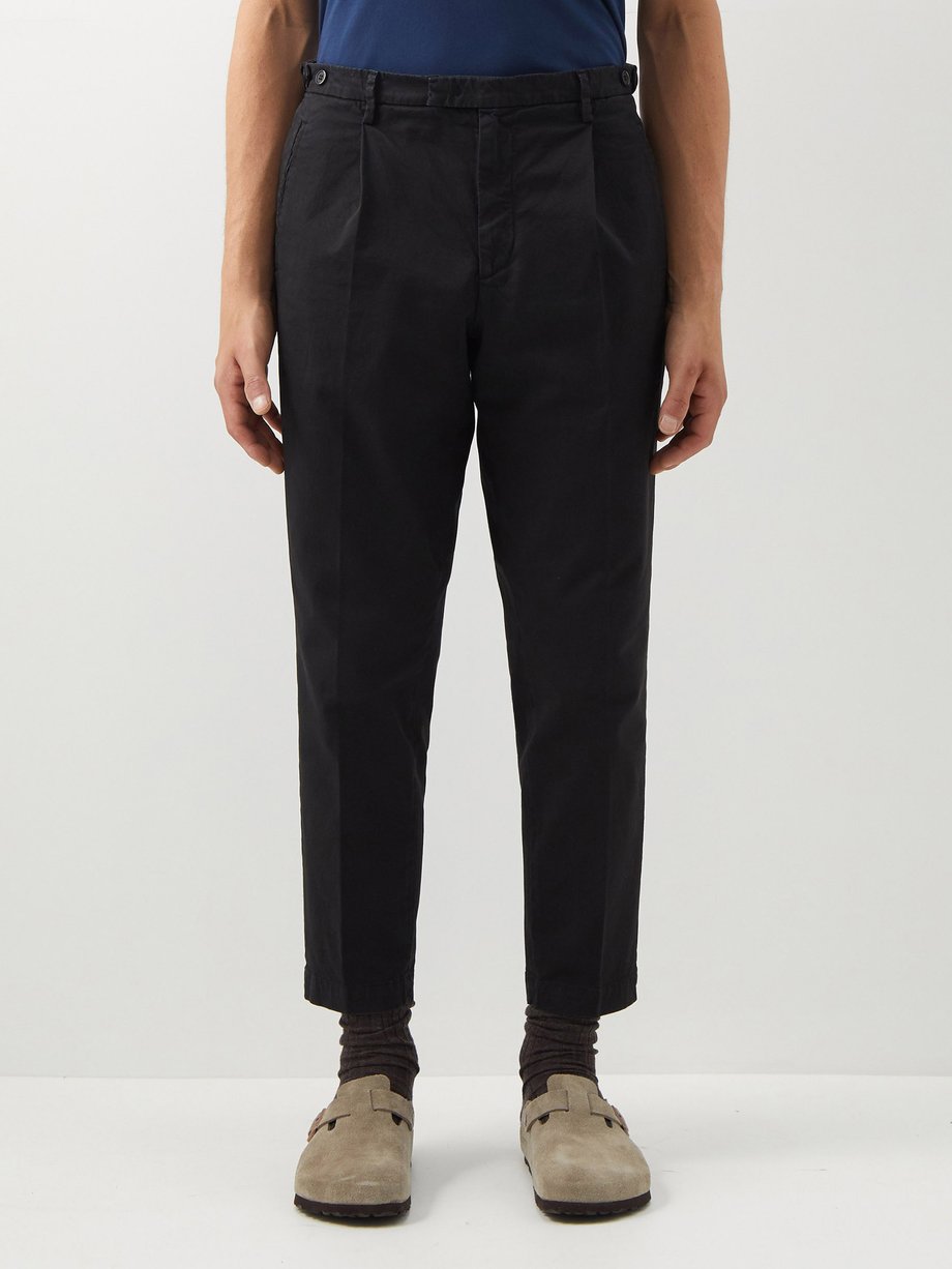Black Masco cropped cotton-blend trousers | Barena Venezia ...