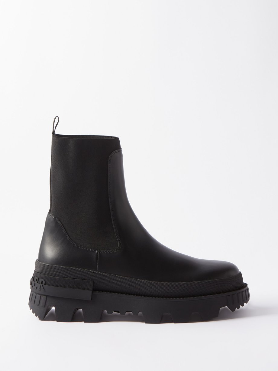 Black Neue leather Chelsea boots | Moncler | MATCHES UK