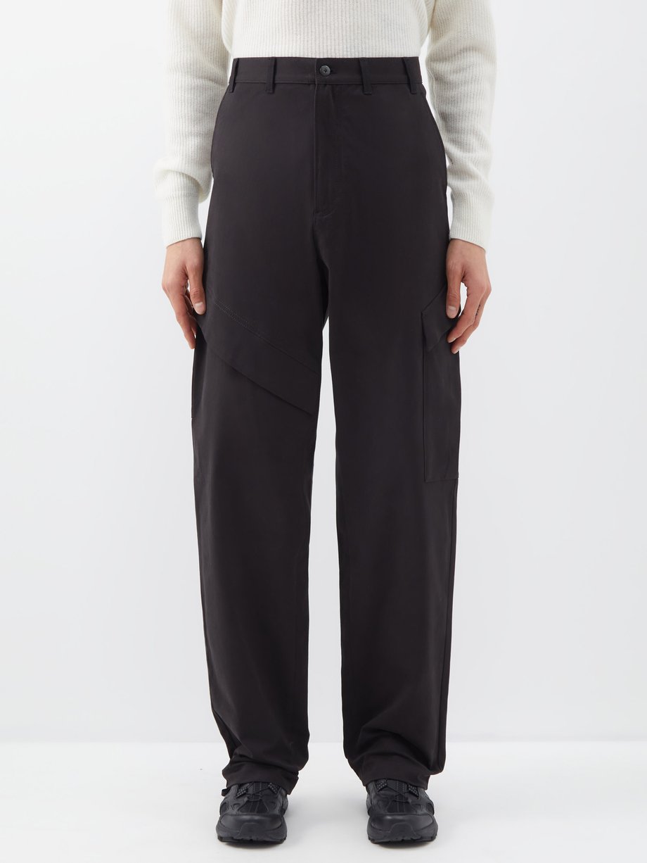 Black Cotton-blend gabardine cargo trousers | Moncler | MATCHES UK